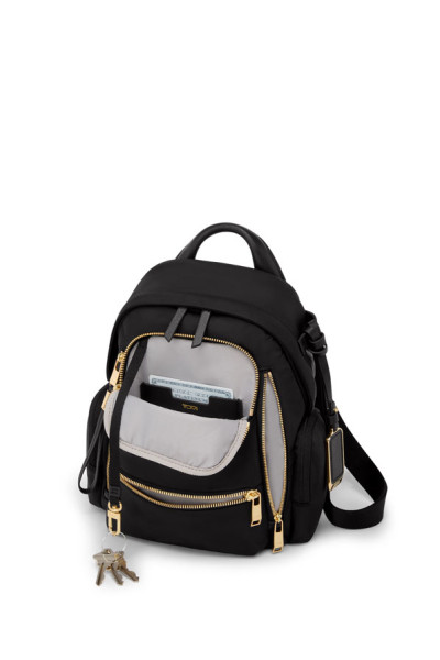 Celina Small Backpack | Black/Gold