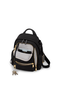 Celina Small Backpack | Black/Gold